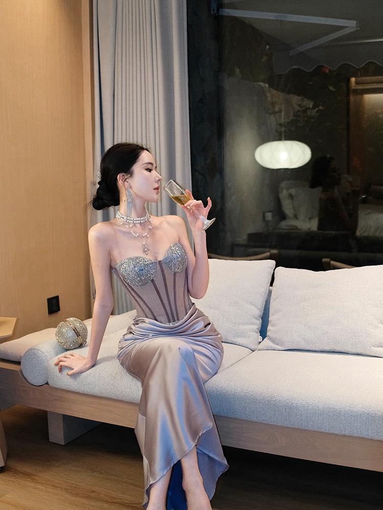 Sling winter long dress package hip dress for women