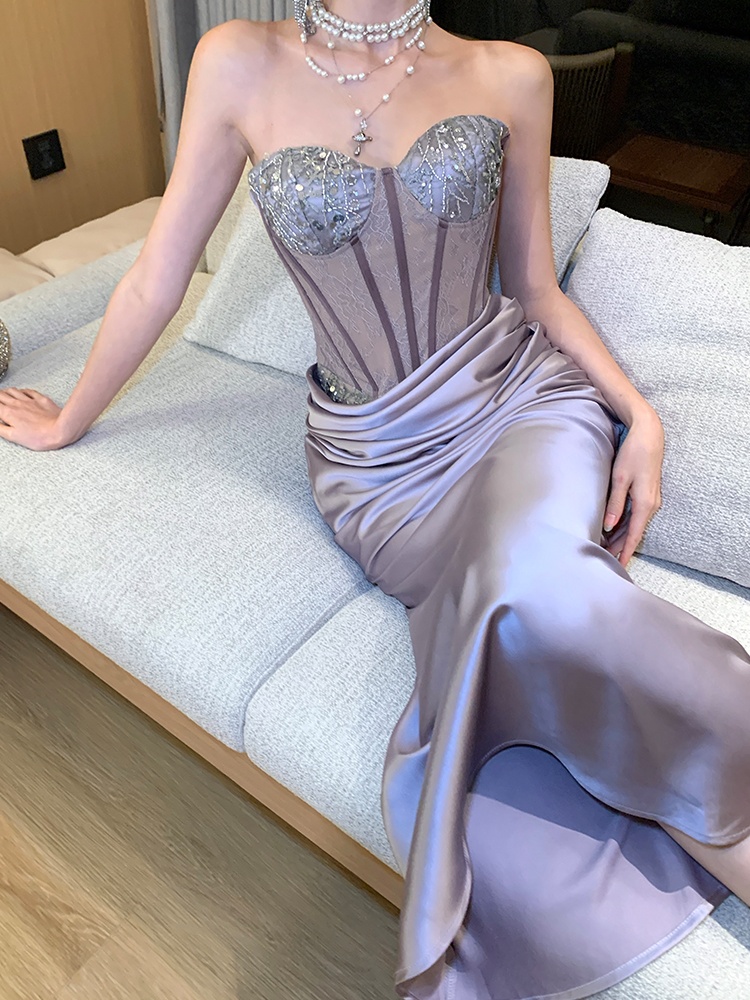 Sling winter long dress package hip dress for women