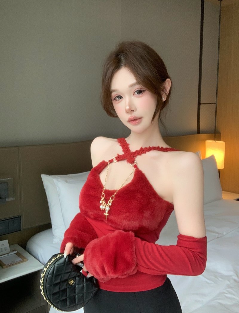 Elmo splice halter tops spicegirl sling vest for women