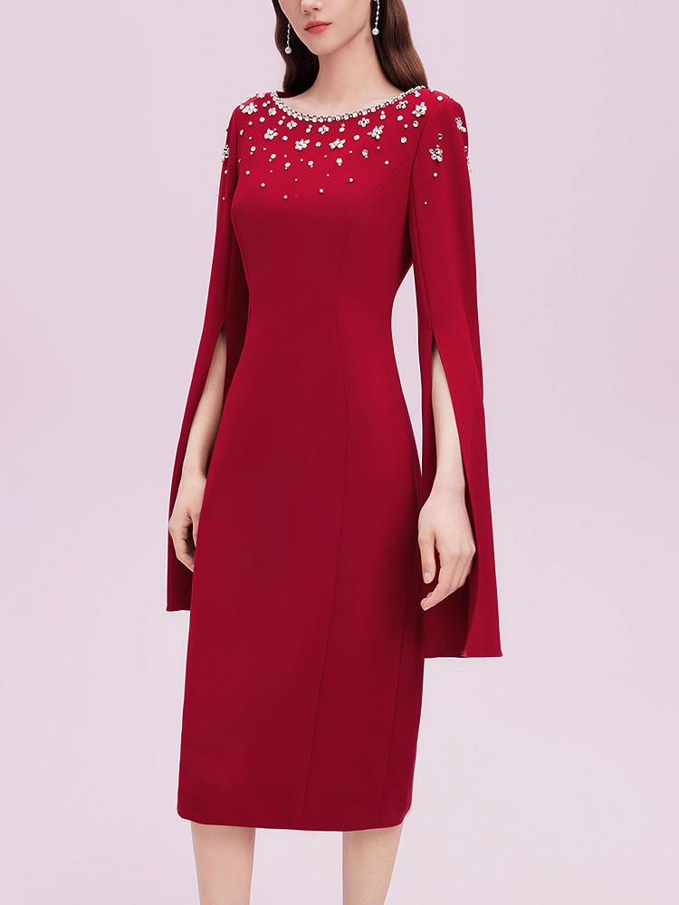 Beading temperament evening dress host dress for women