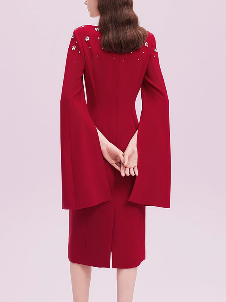 Beading temperament evening dress host dress for women