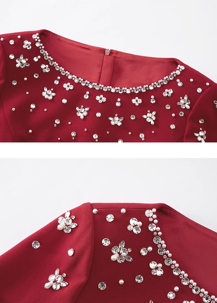 Beading temperament evening dress host dress for women