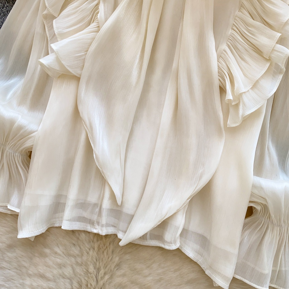 Ladies loose tops spring bow collar shirt for women