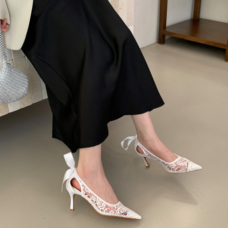 Embroidery lazy shoes pointed wedding shoes for women