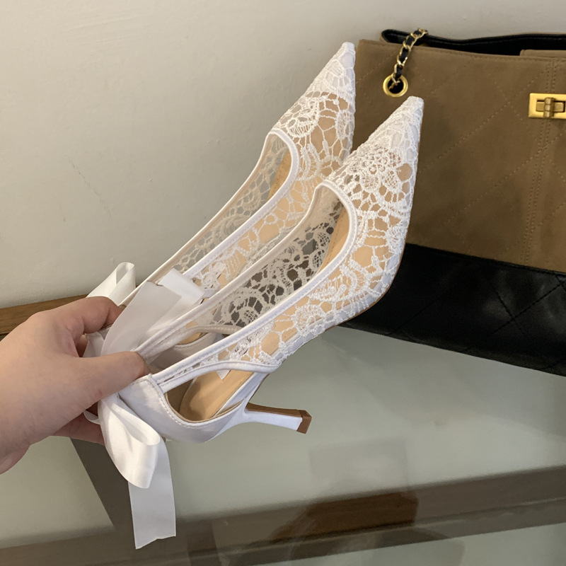 Embroidery lazy shoes pointed wedding shoes for women