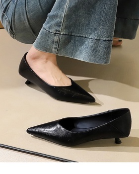 All-match profession shoes pointed retro lazy shoes for women