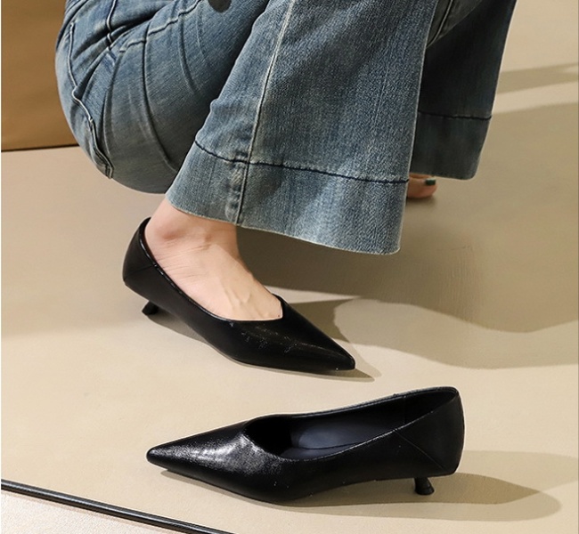 All-match profession shoes pointed retro lazy shoes for women