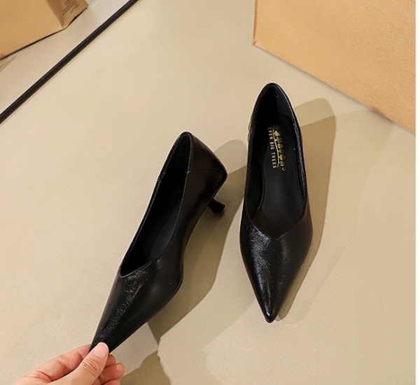 All-match profession shoes pointed retro lazy shoes for women