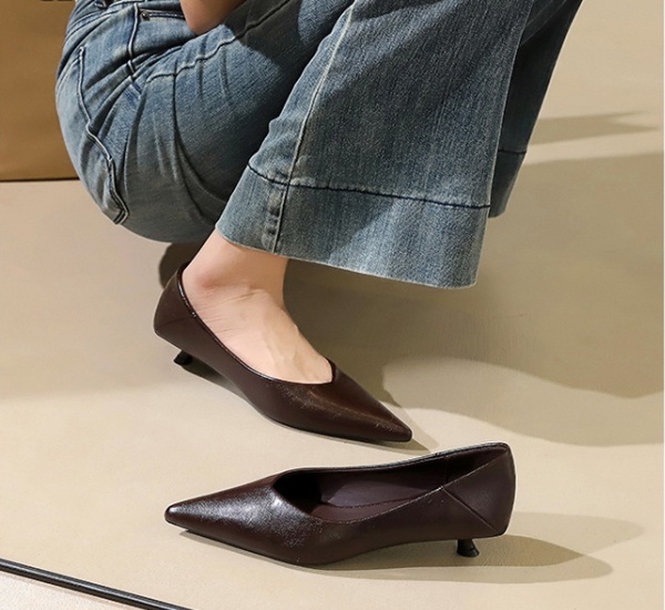 All-match profession shoes pointed retro lazy shoes for women