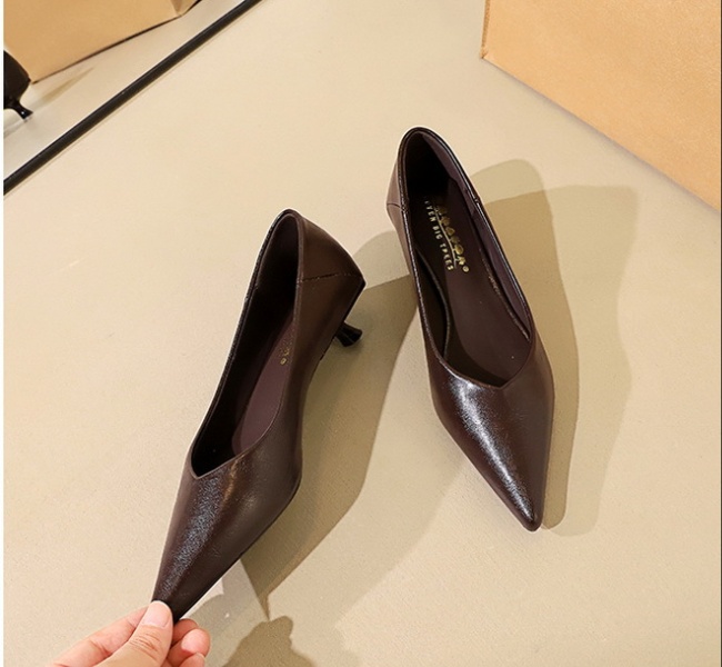 All-match profession shoes pointed retro lazy shoes for women