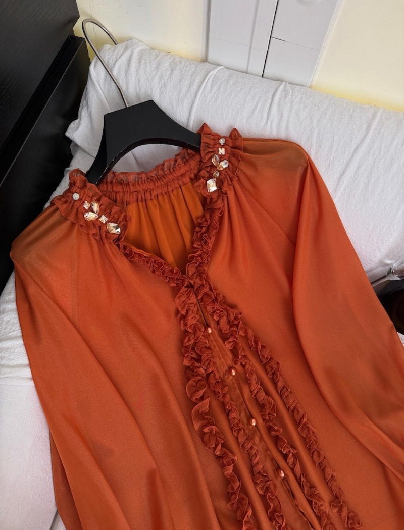 Spring lantern sleeve wood ear France style tops for women