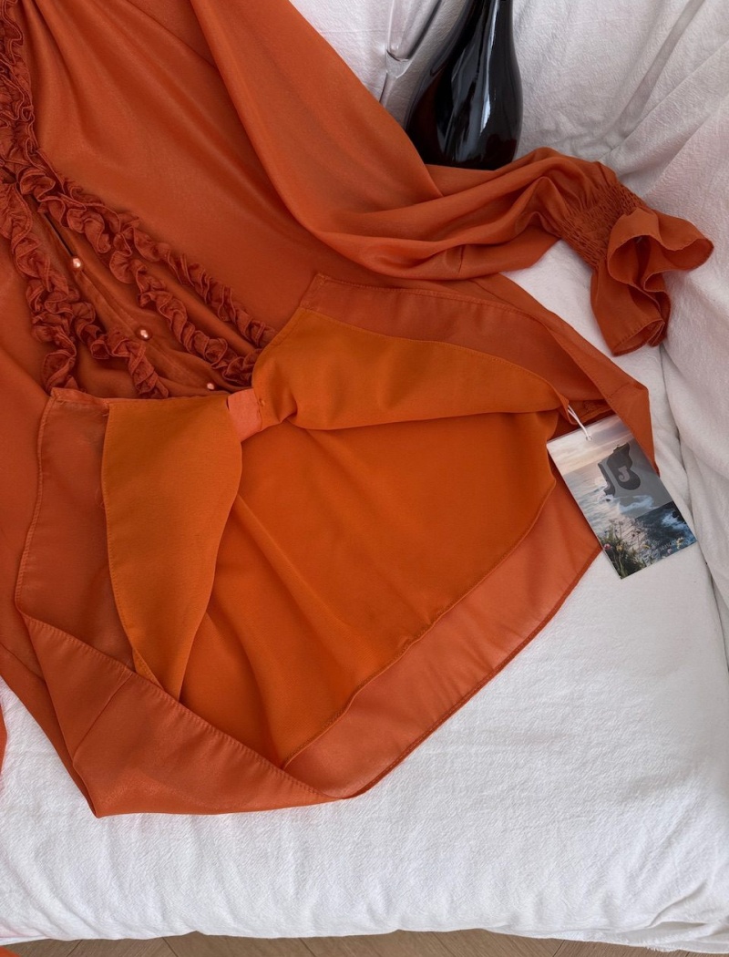 Spring lantern sleeve wood ear France style tops for women