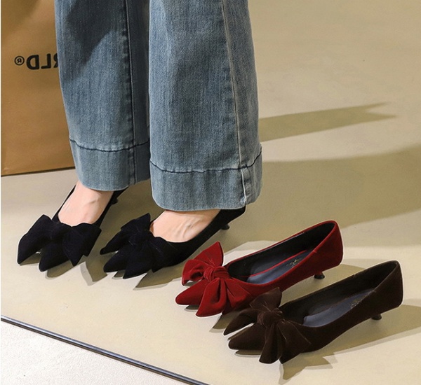 Korean style bow broadcloth Casual shoes for women