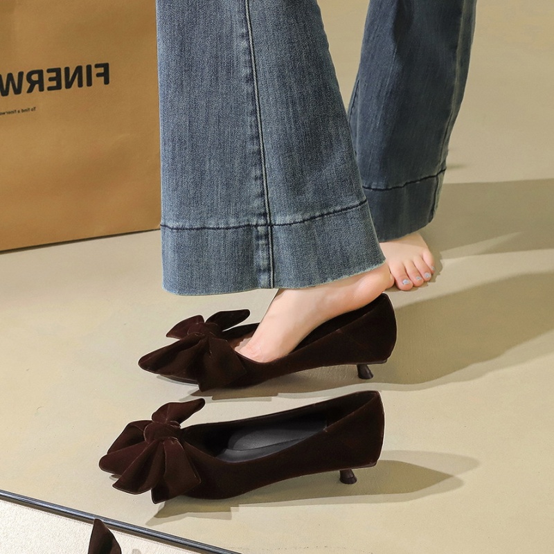 Korean style bow broadcloth Casual shoes for women