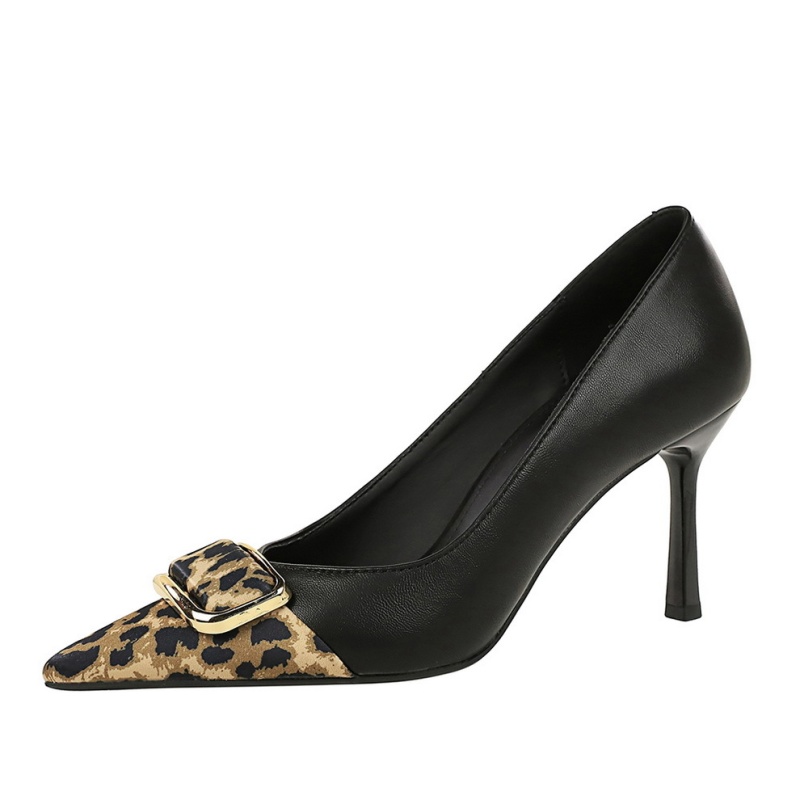 Temperament metal buckles high-heeled shoes banquet shoes