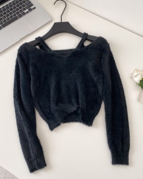 V-neck knitted sweater slim sweet tops for women