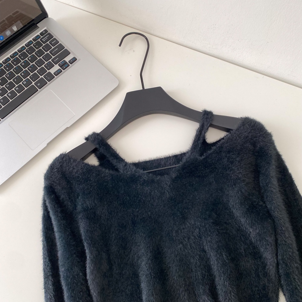 V-neck knitted sweater slim sweet tops for women