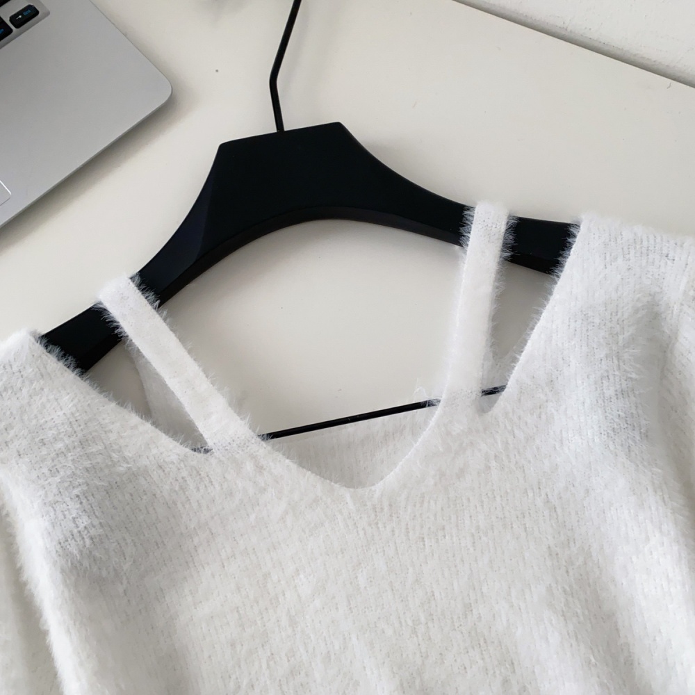 V-neck knitted sweater slim sweet tops for women