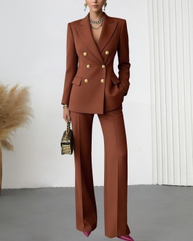 Lapel buckle long pants profession business suit a set