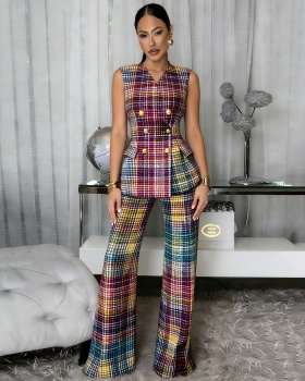 Fashion business suit waistcoat 2pcs set for women