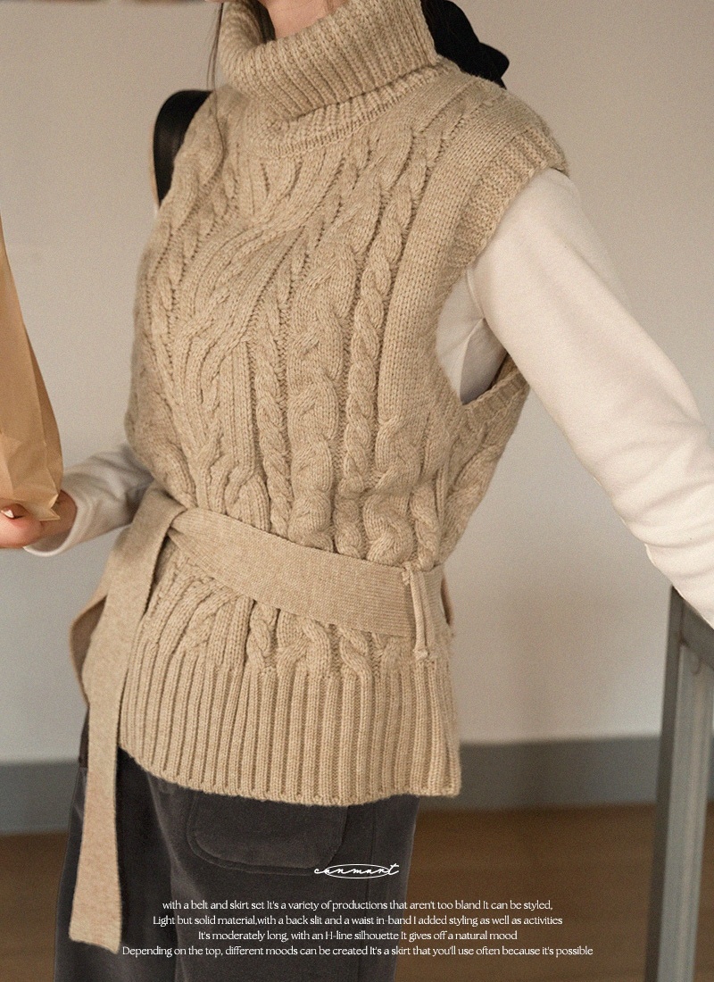 Knitted loose waistcoat Korean style sweater for women