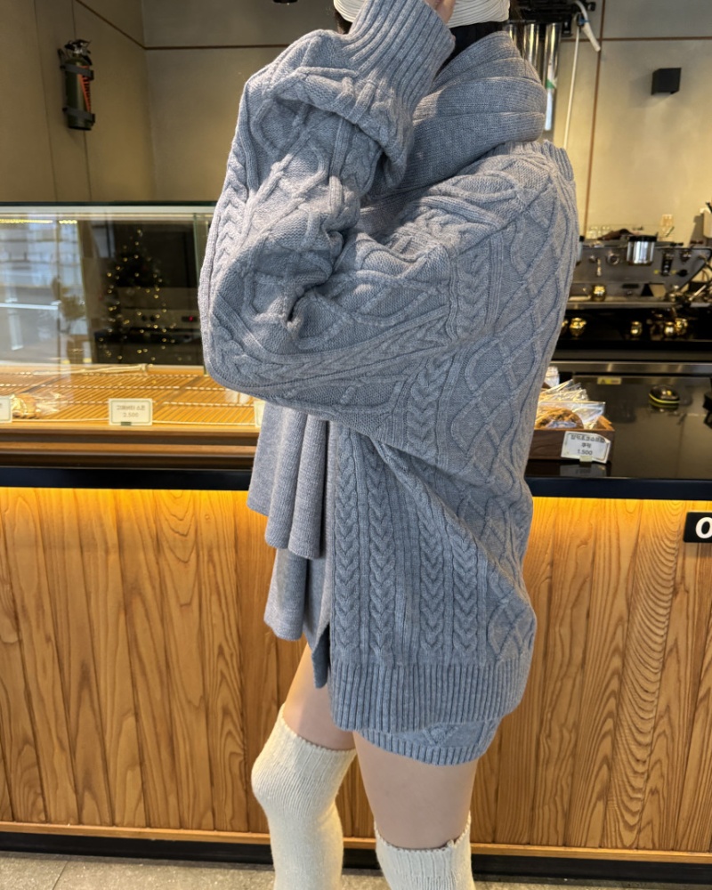 High waist thermal shorts twist pattern lazy scarves 3pcs set