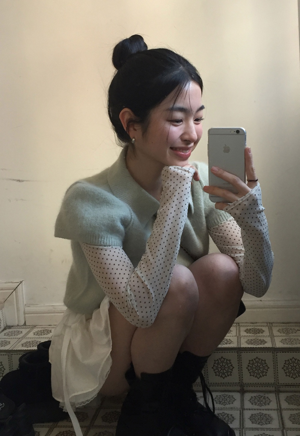 Slim knitted Korean style all-match short sleeve sweet tops