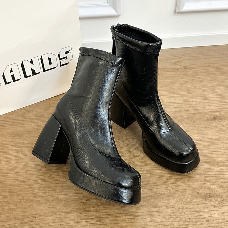 Lady square head martin boots fashion boots for women