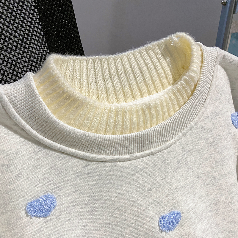 Autumn and winter loose tops thermal pure cotton hoodie