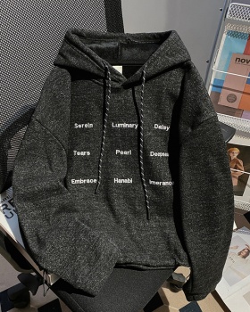 Plus velvet loose hoodie autumn and winter tops