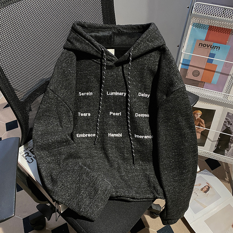 Plus velvet loose hoodie autumn and winter tops