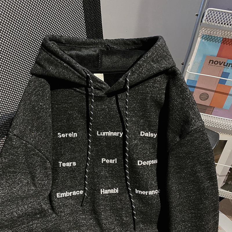 Plus velvet loose hoodie autumn and winter tops