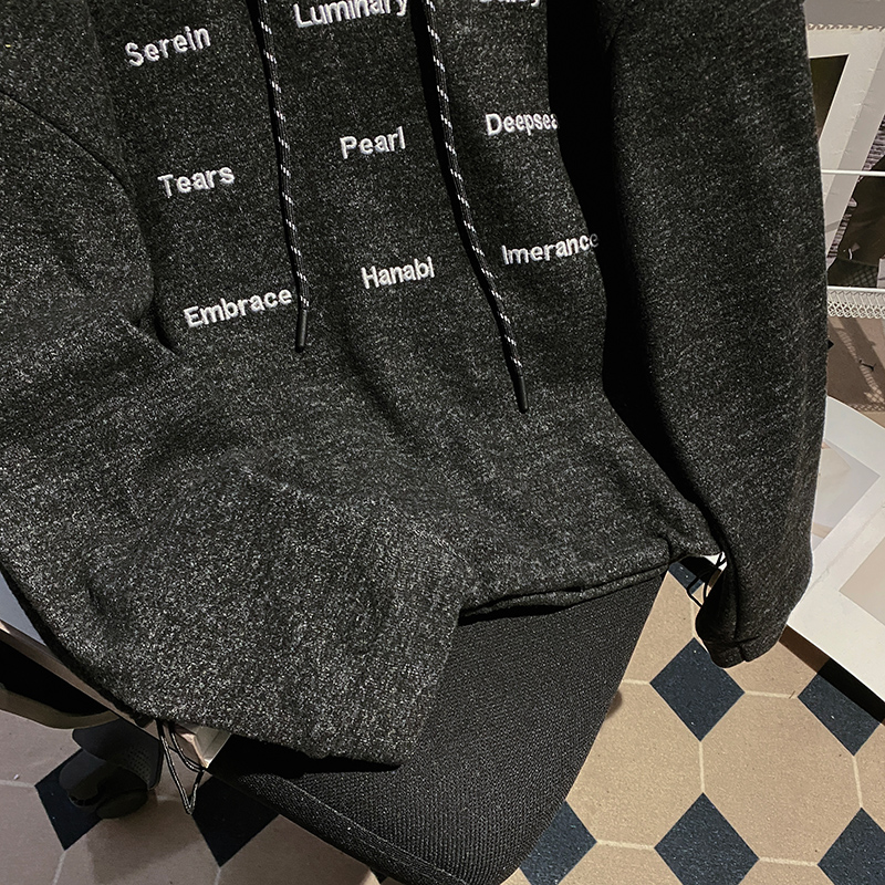 Plus velvet loose hoodie autumn and winter tops