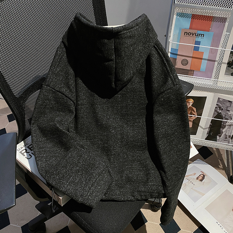 Plus velvet loose hoodie autumn and winter tops