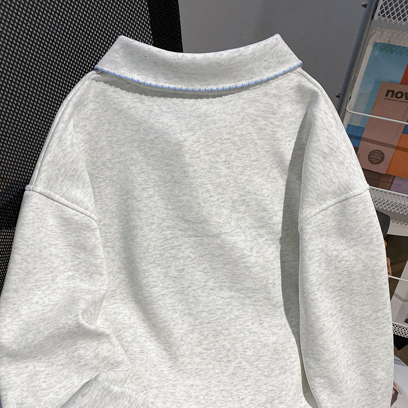 Loose pure cotton cartoon hoodie thermal embroidery tops