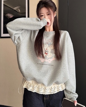 Pure cotton autumn and winter lace thermal tops