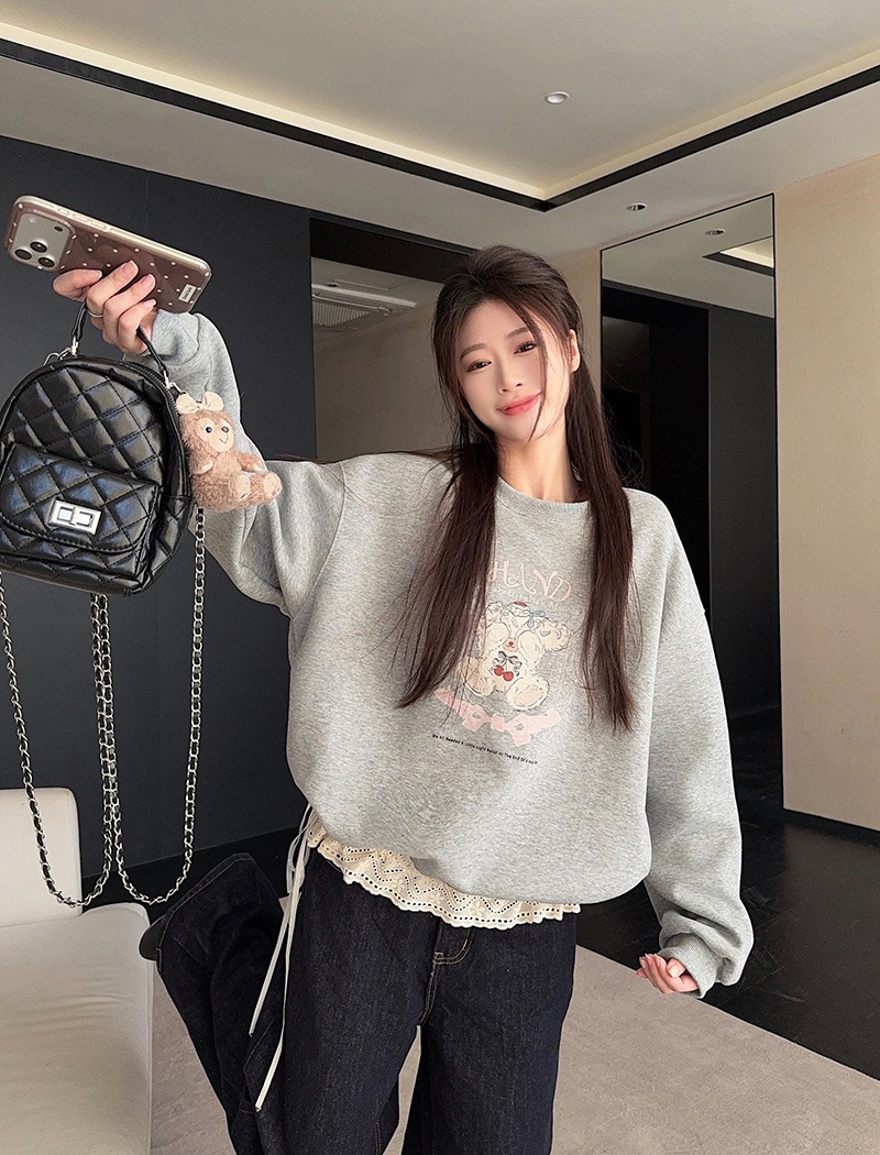 Pure cotton autumn and winter lace thermal tops