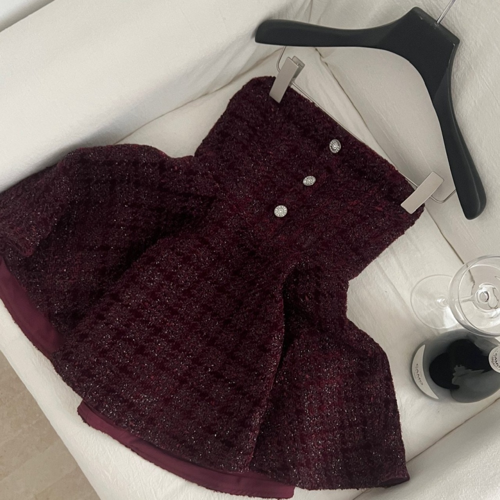 Small skirt chanelstyle small shirt breasted tops for women