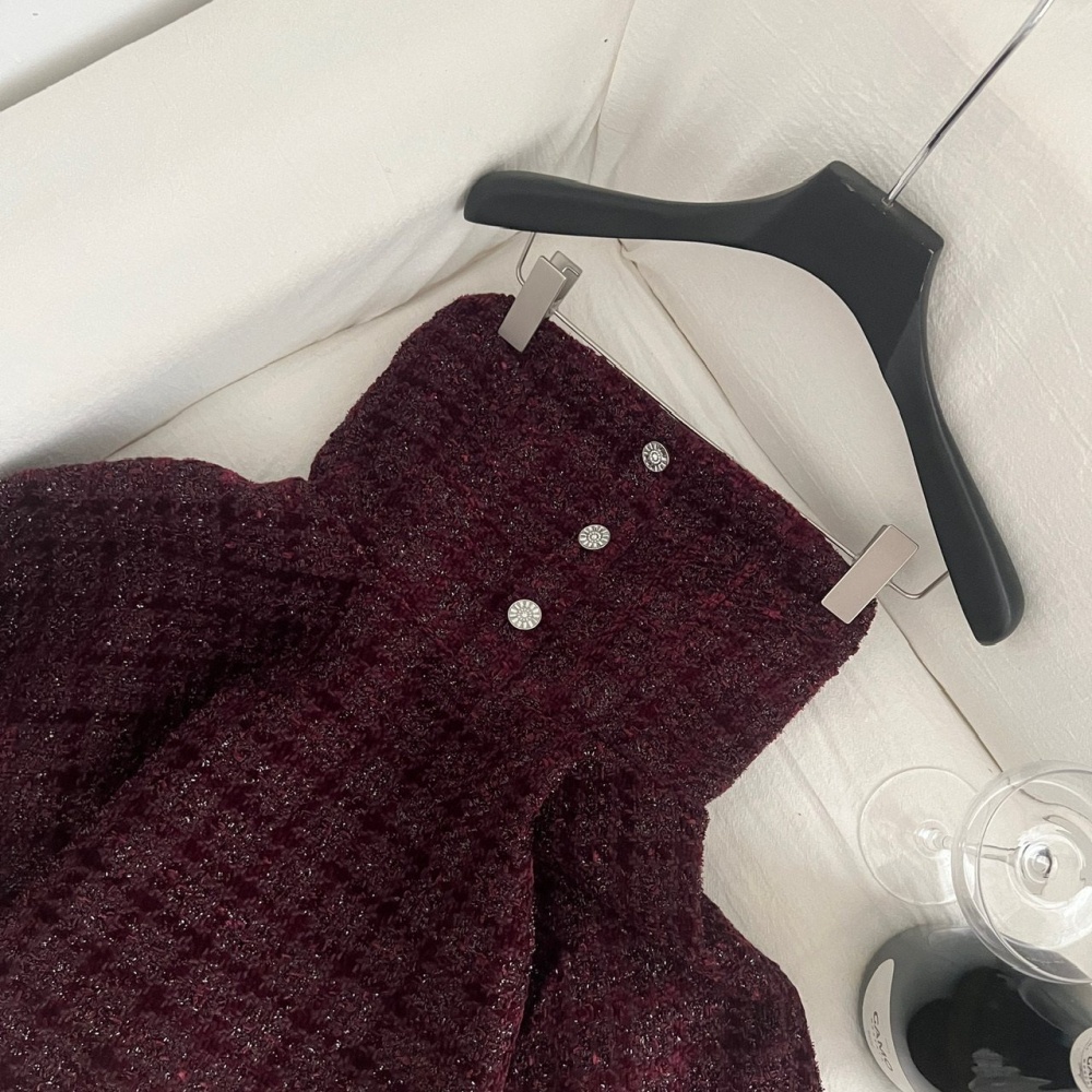 Small skirt chanelstyle small shirt breasted tops for women