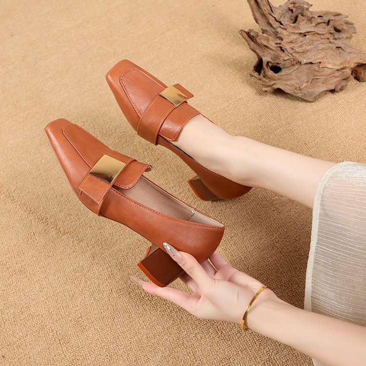 France style high-heeled shoes leather shoes
