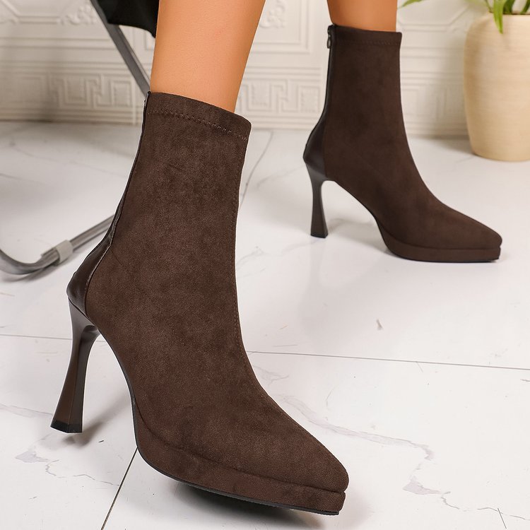 Pointed martin boots France style short boots for women
