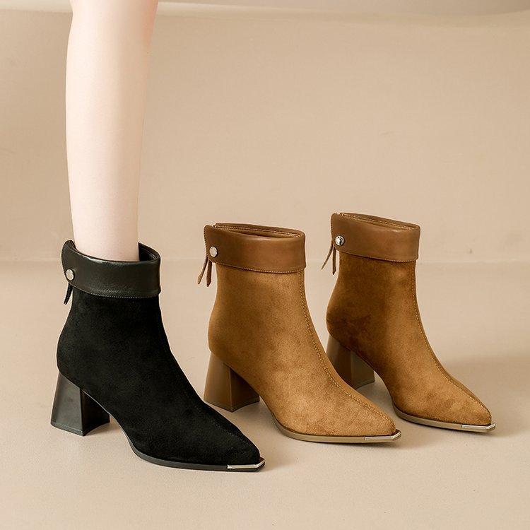 Pointed winter boots fashion short boots for women