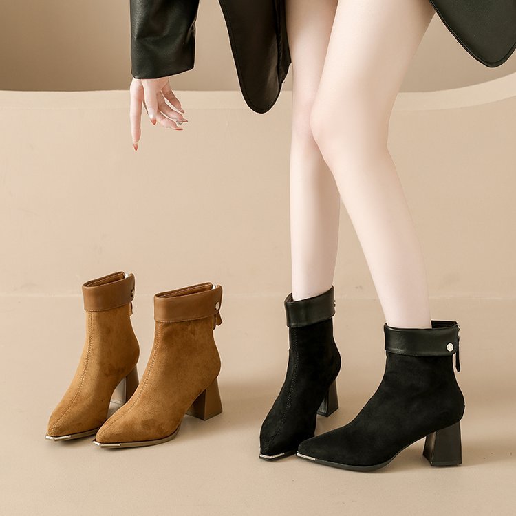 Pointed winter boots fashion short boots for women