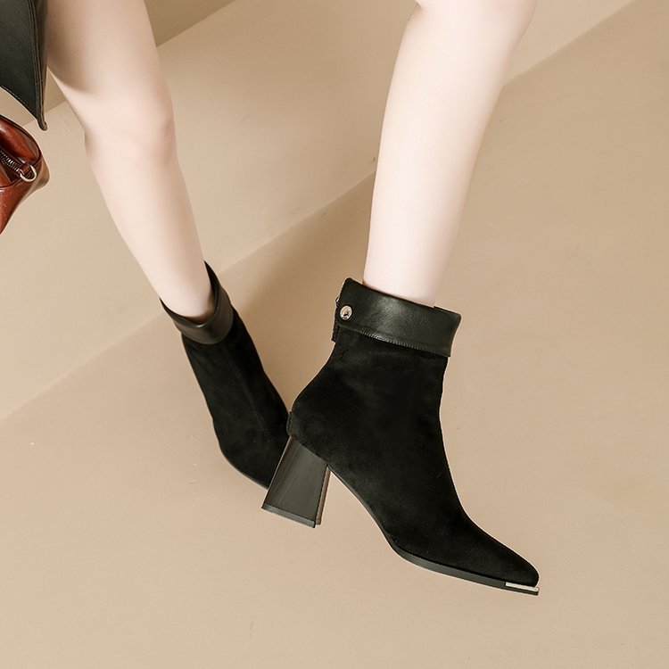 Pointed winter boots fashion short boots for women