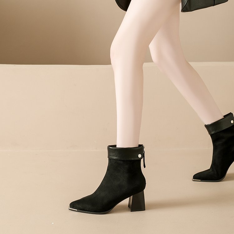 Pointed winter boots fashion short boots for women