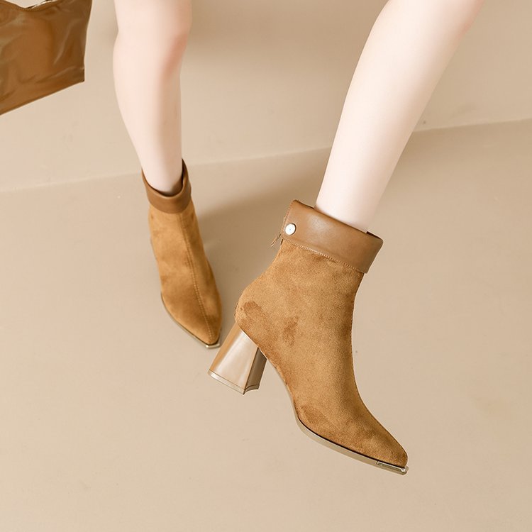 Pointed winter boots fashion short boots for women