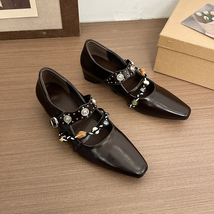 France style leather shoes shoes for women