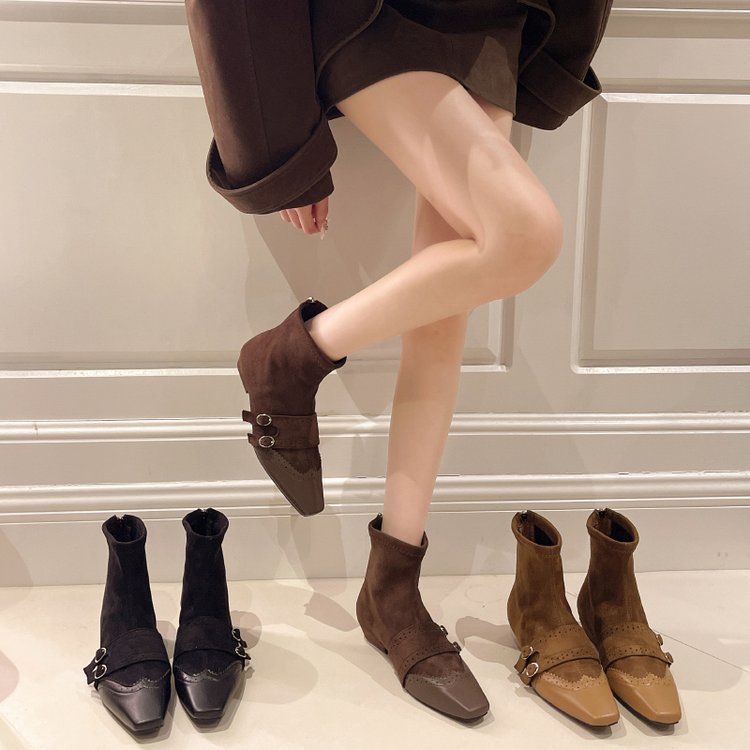 France style winter boots belt buckle martin boots for women