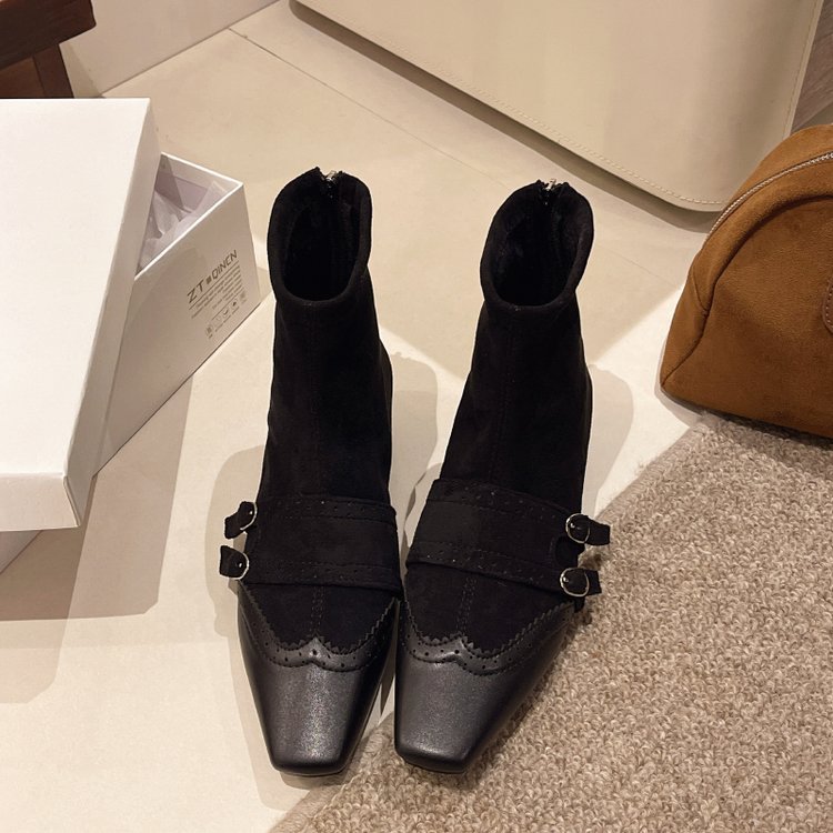 France style winter boots belt buckle martin boots for women