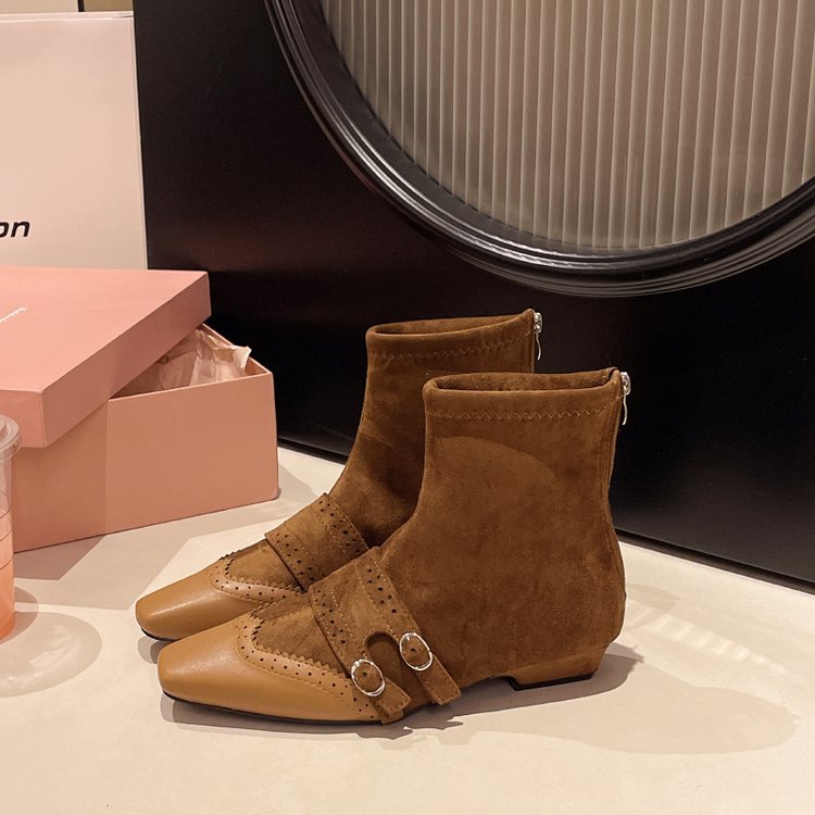 France style winter boots belt buckle martin boots for women